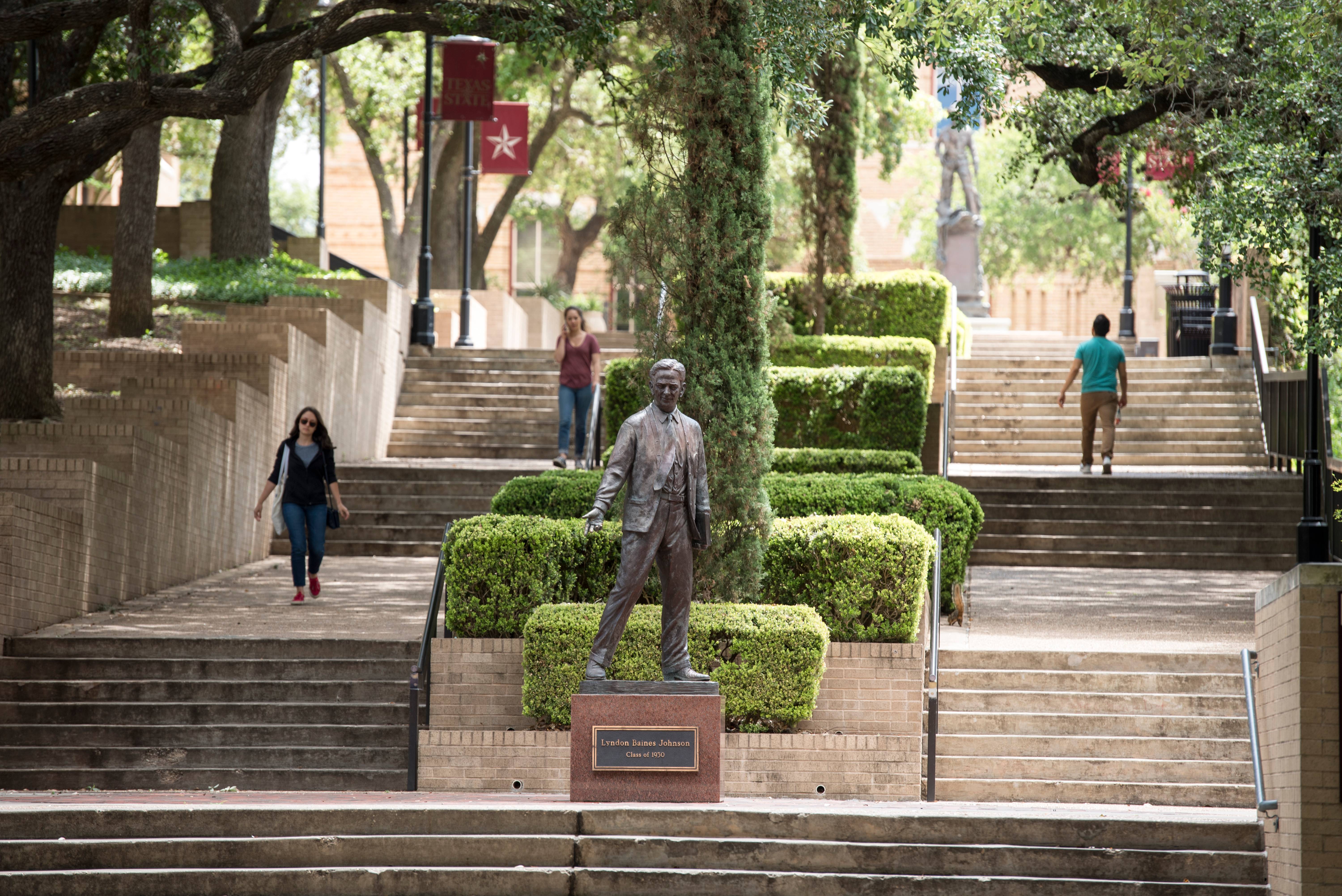 LBJ statue at TXST