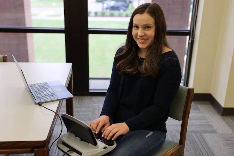 Court reporting student Baylee Richards