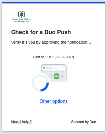Duo sending push screen